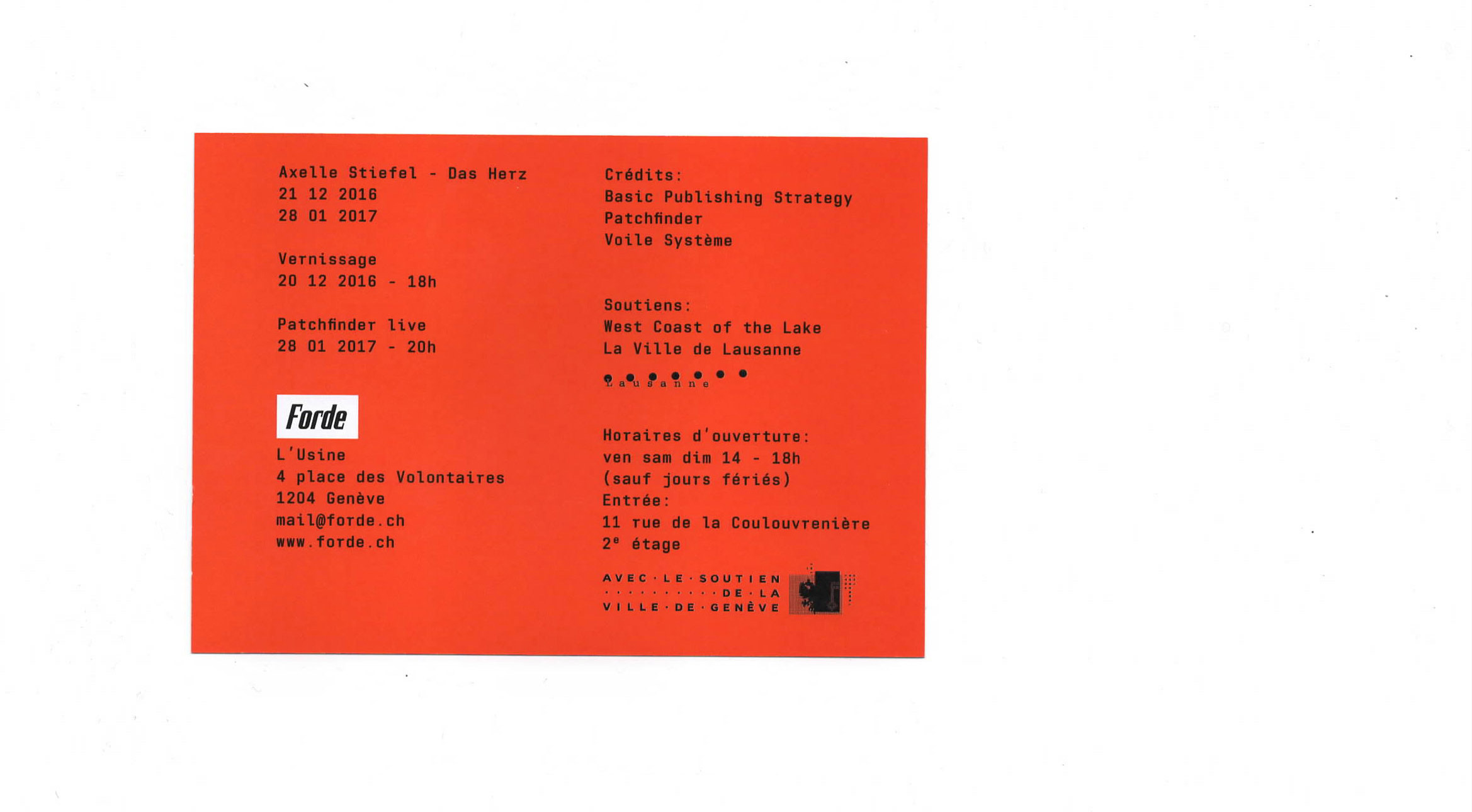 forde - flyer - Axelle Stiefel – Das Herz